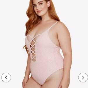 Dippin Daisy's‎ Bliss One Piece Swimsuit Rosewater Pink Eyelette New 2X